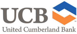 UCB, United Cumberland Bank with blue and orange hands logo